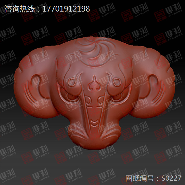 牛头吊坠精雕图纸