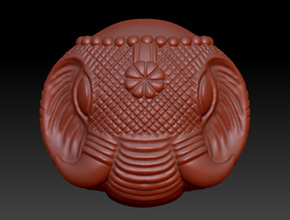 立体圣象吊坠精雕图_玛瑙翡翠琥珀雕刻机厂家