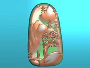 岫玉山水挂件玉雕图_玉石雕刻工具设备厂