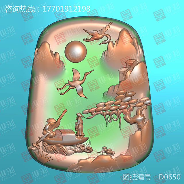 翡翠山水玉雕图纸