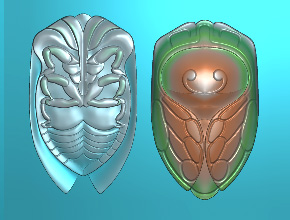 享刻仿古金蝉玉石吊坠精雕图_翡翠吊坠雕刻机厂