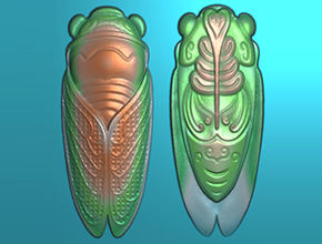 新款玉石金蝉精雕图案_翡翠数控雕刻机厂家