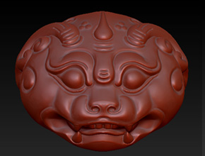 绿松南红兽头桶珠精雕图_全自动玉石电脑雕刻机