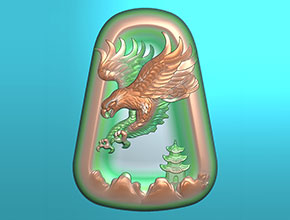 老鹰翡翠挂件电脑精雕图_翡翠雕刻机厂家