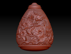鼻烟壶玉石电脑雕刻精雕图_享刻雕刻机厂家