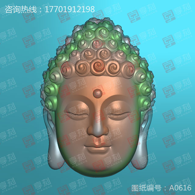 佛头玉石雕刻图案