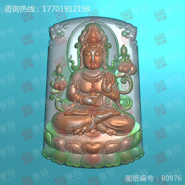 玉石观音雕刻图案