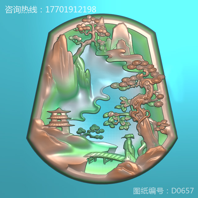 电脑玉雕机山水精雕图