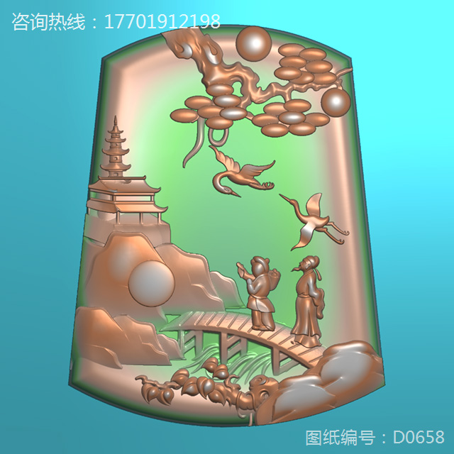 电脑玉雕机山水玉雕图