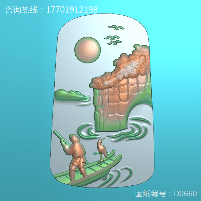 电脑玉雕机山水玉雕图