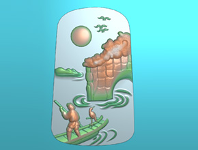 桂林山水玉雕图案_激光玉石雕刻机厂家