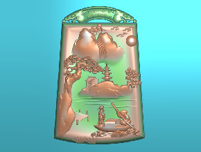 精雕山水电脑雕刻图案_玉石加工设备厂家