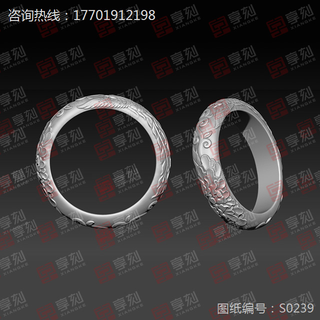 手镯雕花纹玉石雕刻图