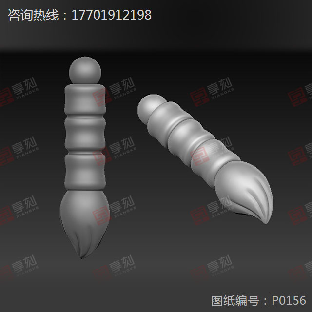 毛笔玉雕精雕图案