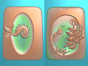 正反面龙牌玉雕图纸下载_多功能小型玉石雕刻机