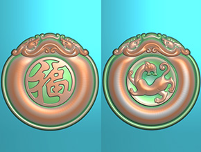 岫玉仿古兽玉佩精雕图纸大全_享刻玉石雕刻机厂