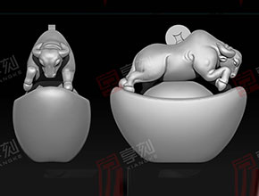 金牛摆件精雕雕刻图纸_玉鼎享刻电脑雕刻机厂家