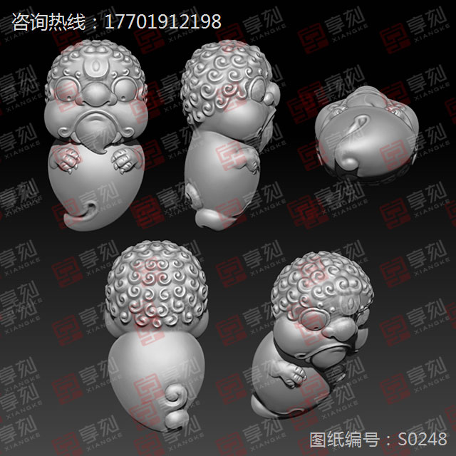 龙之九子立体圆雕图纸