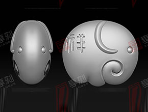 蜜蜡吉祥小象挂件精雕图_玉鼎享刻玉石精雕机厂