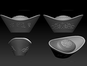 金元宝工艺品精雕图下载_享刻工艺品雕刻机厂家