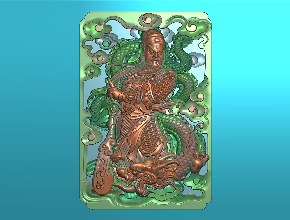 玉雕木雕关公龙牌挂件精雕图_享刻玉石雕刻机厂