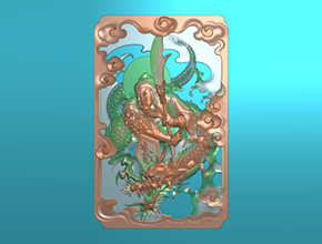 关羽龙牌玉雕木雕精雕图_享刻玉牌雕刻机厂家