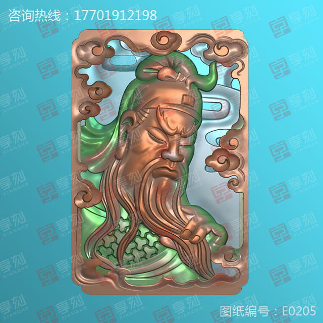 关公玉雕精雕图纸