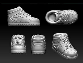 AJ板鞋工艺品电脑精雕图_享刻工艺品精雕机厂家