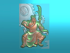 好看的关公玉雕挂件精雕图_享刻玉石数控雕刻机