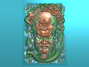 新款关公题材玉石精雕图下载_享刻玉石电脑雕刻