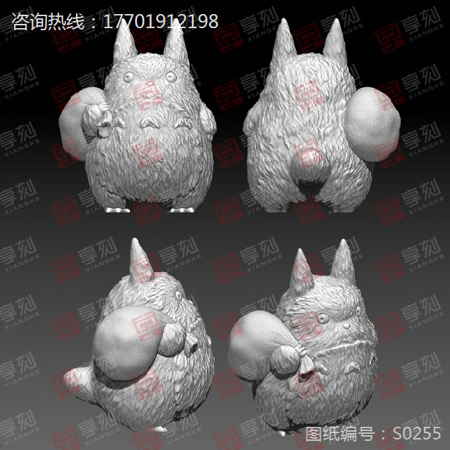 动漫卡通龙猫立体摆件电脑模型图