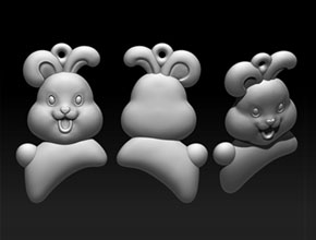 小白兔挂件精雕图下载_享刻玉器电脑雕刻机厂家