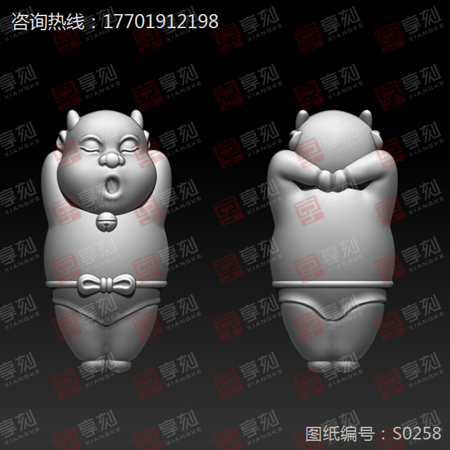 小猪吊坠饰品精雕图纸