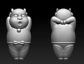 小猪吊坠饰品精雕图纸_享刻玉器电脑雕刻机厂家