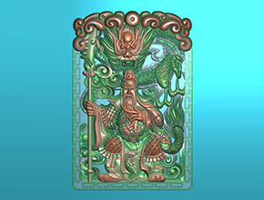 仿古式关公龙浮雕精雕图_享刻玉石雕刻机厂家