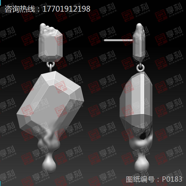 宝石耳环精雕图纸
