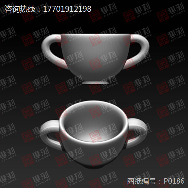 杯子玉石精雕模型图