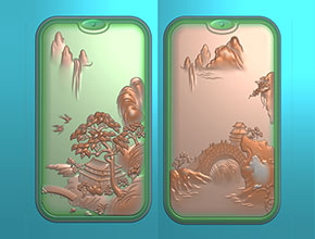 和田玉山水牌雕刻图案_享刻玉石雕刻机厂家