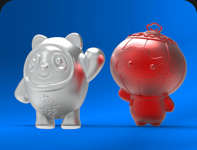 冰墩墩与雪容融模型图免费下载_享刻玉石雕刻机