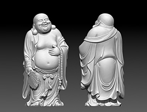 弥勒佛工艺品电脑模型图纸_立体工艺品精雕机厂