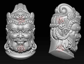 大黑天神立体精雕模型图_玉石加工设备厂家