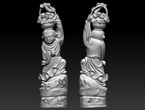 蓝采和立体三维精雕模型图_玉石加工设备厂家