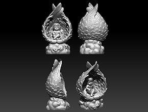 天使宝宝摆件精雕模型图_工艺品雕刻机厂家