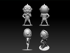 可爱奥特曼摆件精雕模型图_数控桌面雕刻机厂家