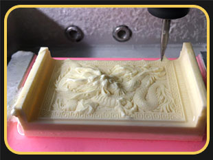 霸气猛犸牙龙牌雕刻案例_享刻K10小型玉石