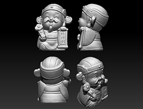 财神爷立体STL模型图精雕图_玉石雕刻工具厂家