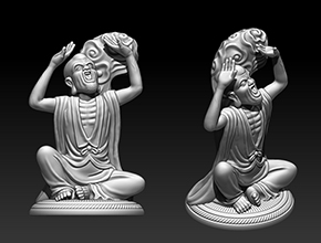 罗汉立体摆件模型精雕图_玉石雕刻工具设备厂家