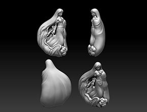 仕女吊坠STL模型三维精雕图_玉石雕刻工具设备厂