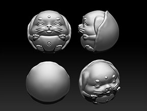 小狗珠子立体STL模型精雕图_玉石雕刻工具设备厂