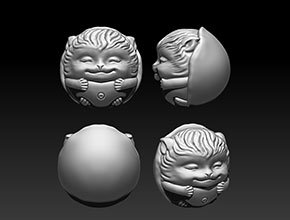 小猫珠子立体STL模型精雕图_玉石雕刻工具设备厂